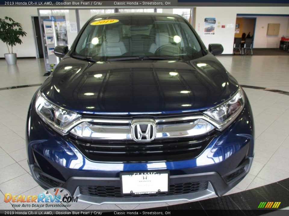 2019 Honda CR-V LX AWD Obsidian Blue Pearl / Gray Photo #2