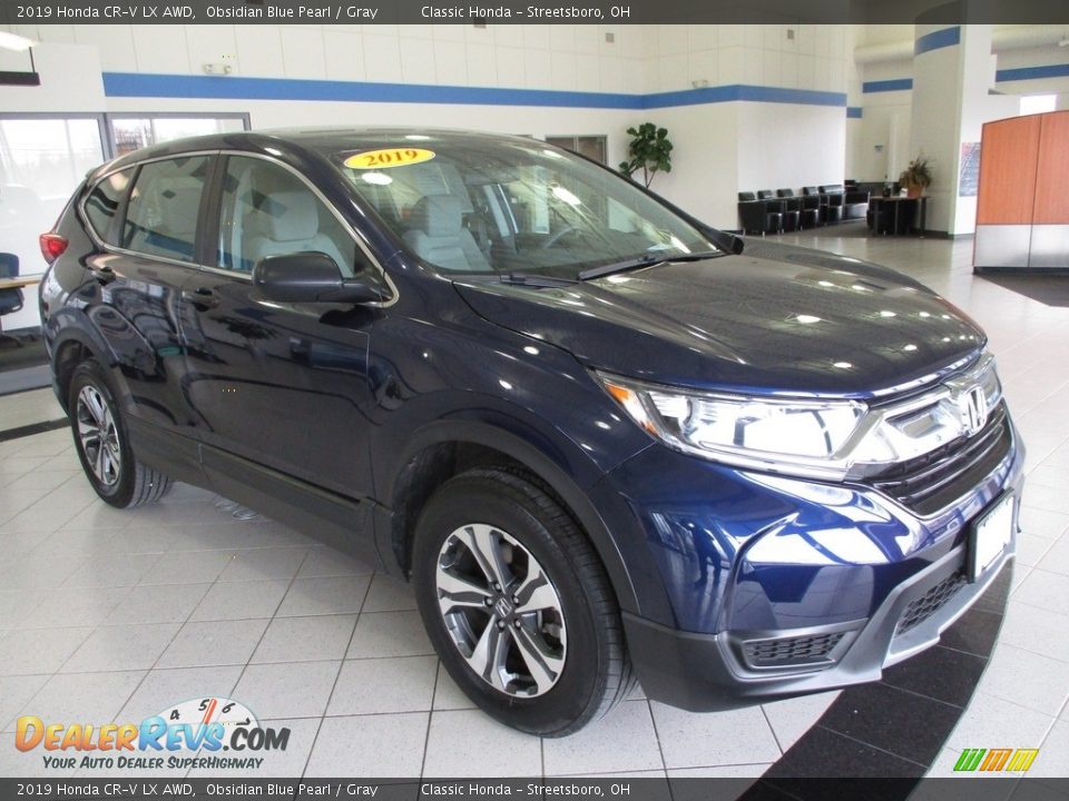 2019 Honda CR-V LX AWD Obsidian Blue Pearl / Gray Photo #3