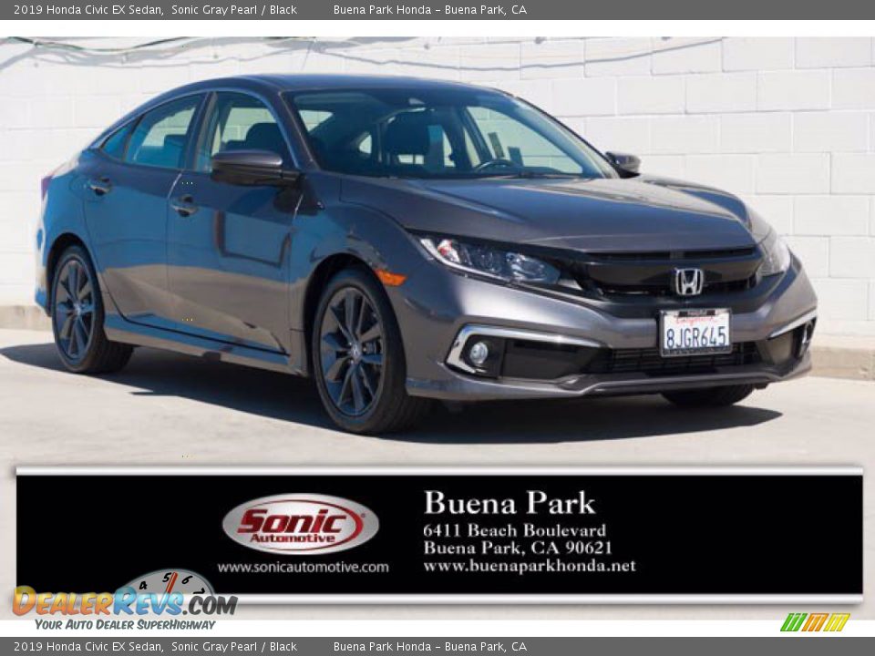 2019 Honda Civic EX Sedan Sonic Gray Pearl / Black Photo #1