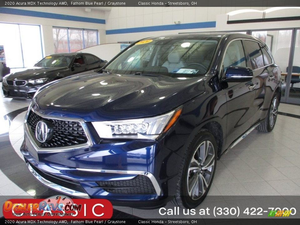 2020 Acura MDX Technology AWD Fathom Blue Pearl / Graystone Photo #1