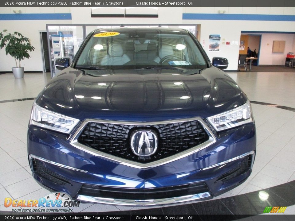 2020 Acura MDX Technology AWD Fathom Blue Pearl / Graystone Photo #2