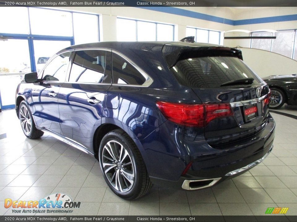 2020 Acura MDX Technology AWD Fathom Blue Pearl / Graystone Photo #9