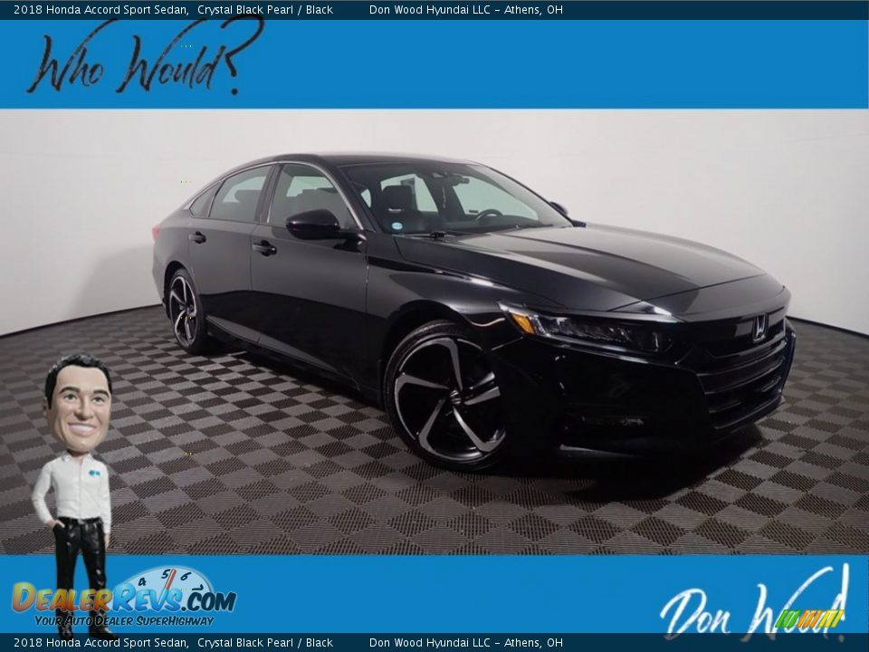 2018 Honda Accord Sport Sedan Crystal Black Pearl / Black Photo #1
