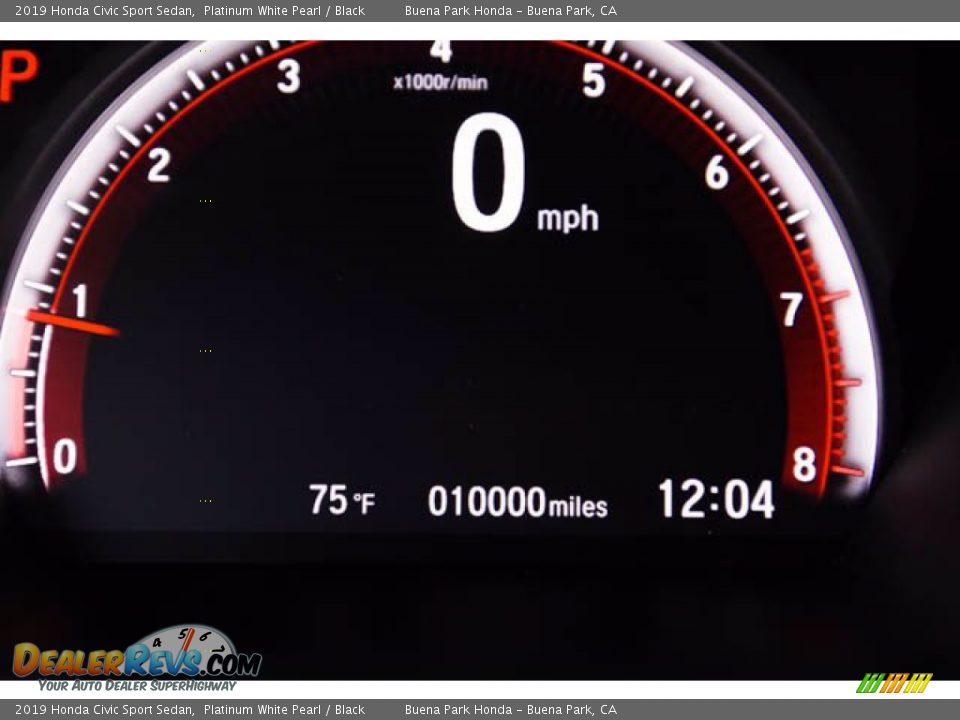 2019 Honda Civic Sport Sedan Platinum White Pearl / Black Photo #6