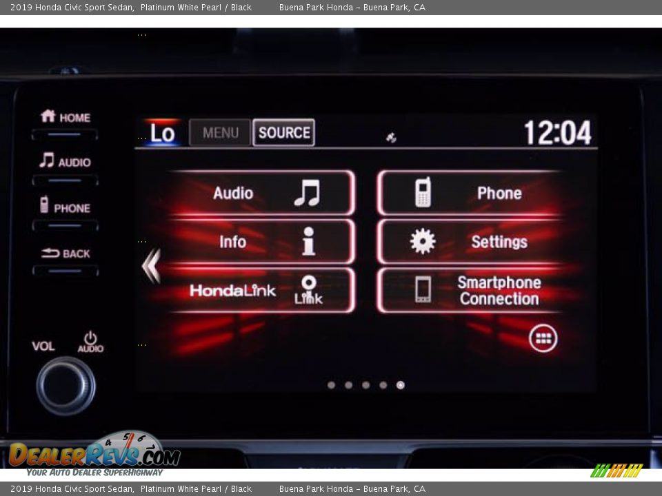 2019 Honda Civic Sport Sedan Platinum White Pearl / Black Photo #25