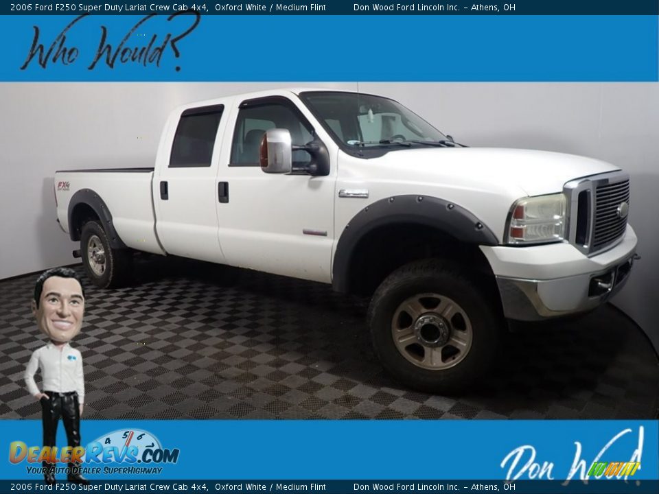 2006 Ford F250 Super Duty Lariat Crew Cab 4x4 Oxford White / Medium Flint Photo #1