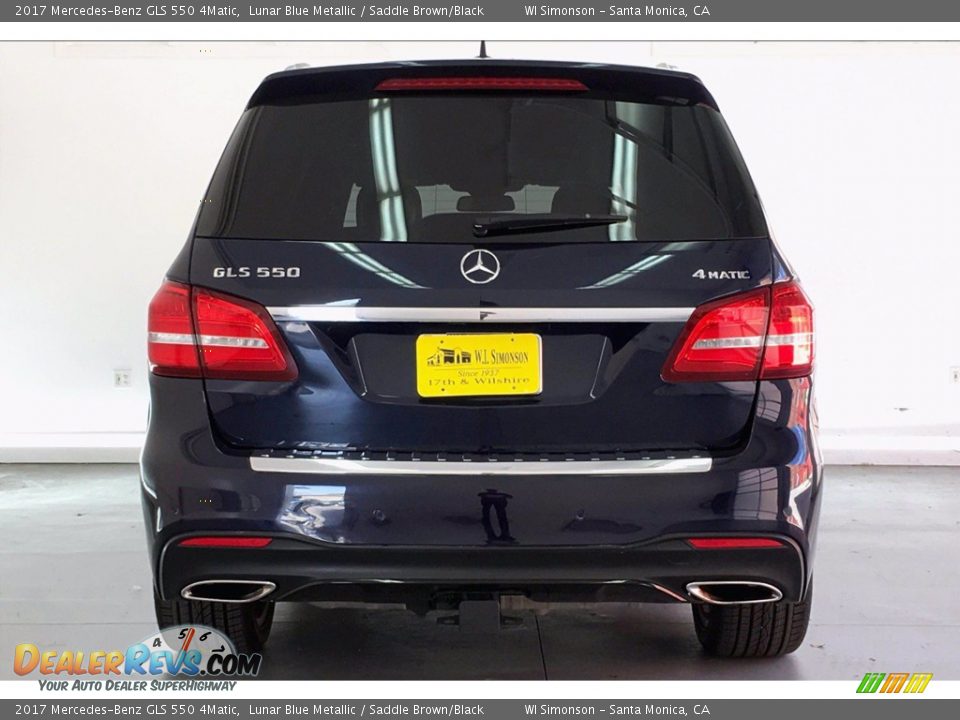 2017 Mercedes-Benz GLS 550 4Matic Lunar Blue Metallic / Saddle Brown/Black Photo #3