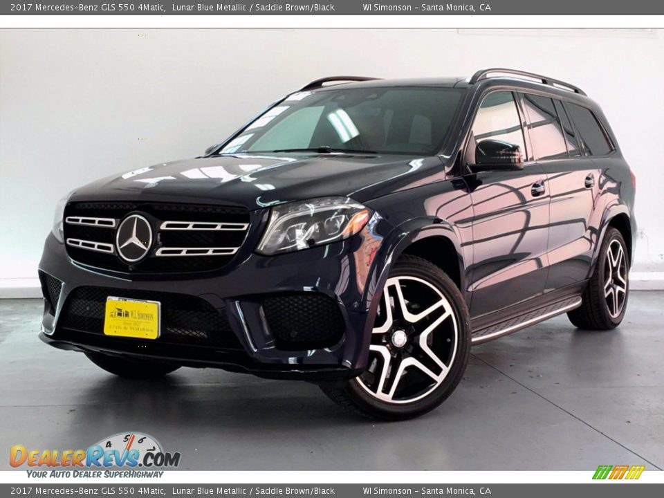 2017 Mercedes-Benz GLS 550 4Matic Lunar Blue Metallic / Saddle Brown/Black Photo #12