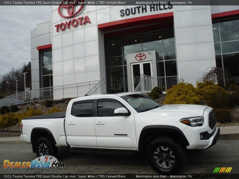2021 Toyota Tacoma TRD Sport Double Cab 4x4 Super White / TRD Cement/Black Photo #2