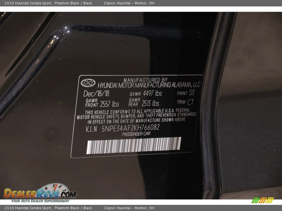 2019 Hyundai Sonata Sport Phantom Black / Black Photo #19