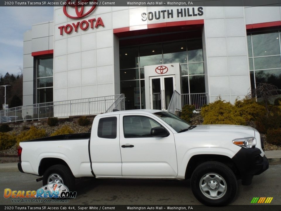 2020 Toyota Tacoma SR Access Cab 4x4 Super White / Cement Photo #2