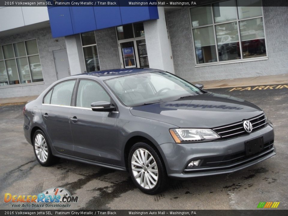 2016 Volkswagen Jetta SEL Platinum Grey Metallic / Titan Black Photo #1