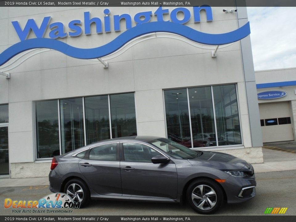 2019 Honda Civic LX Sedan Modern Steel Metallic / Gray Photo #2