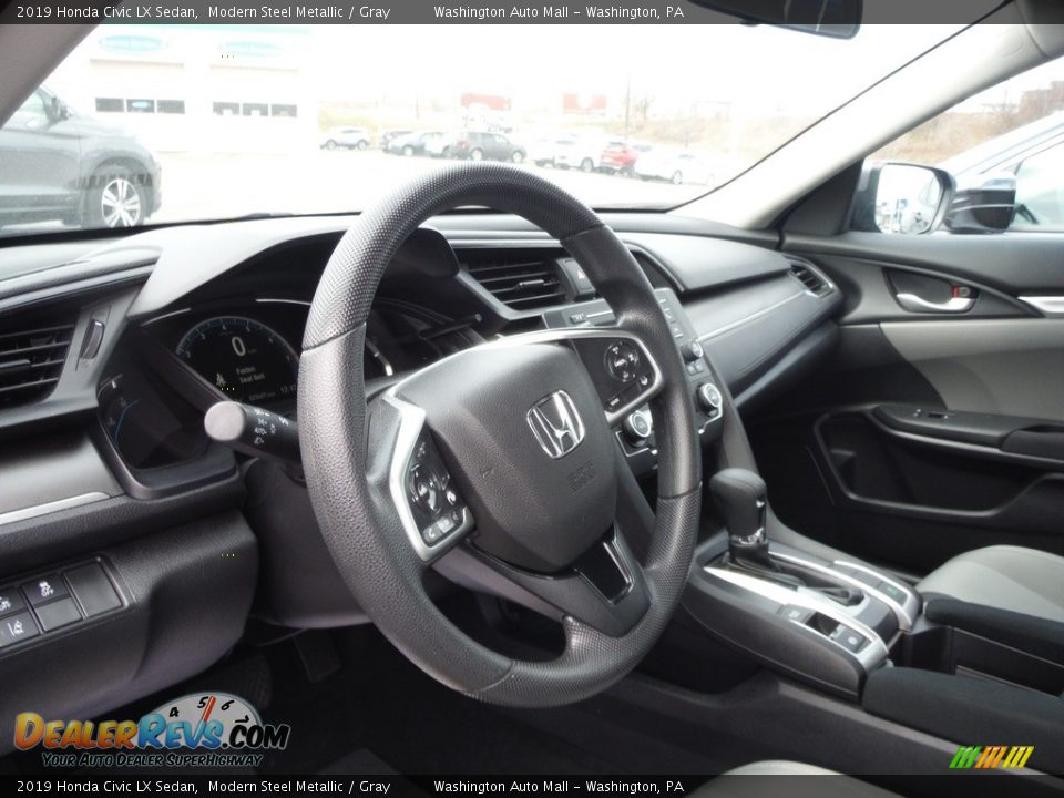 2019 Honda Civic LX Sedan Modern Steel Metallic / Gray Photo #9