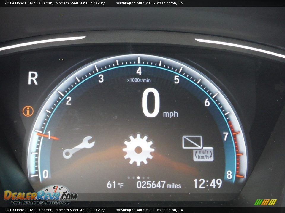 2019 Honda Civic LX Sedan Modern Steel Metallic / Gray Photo #30