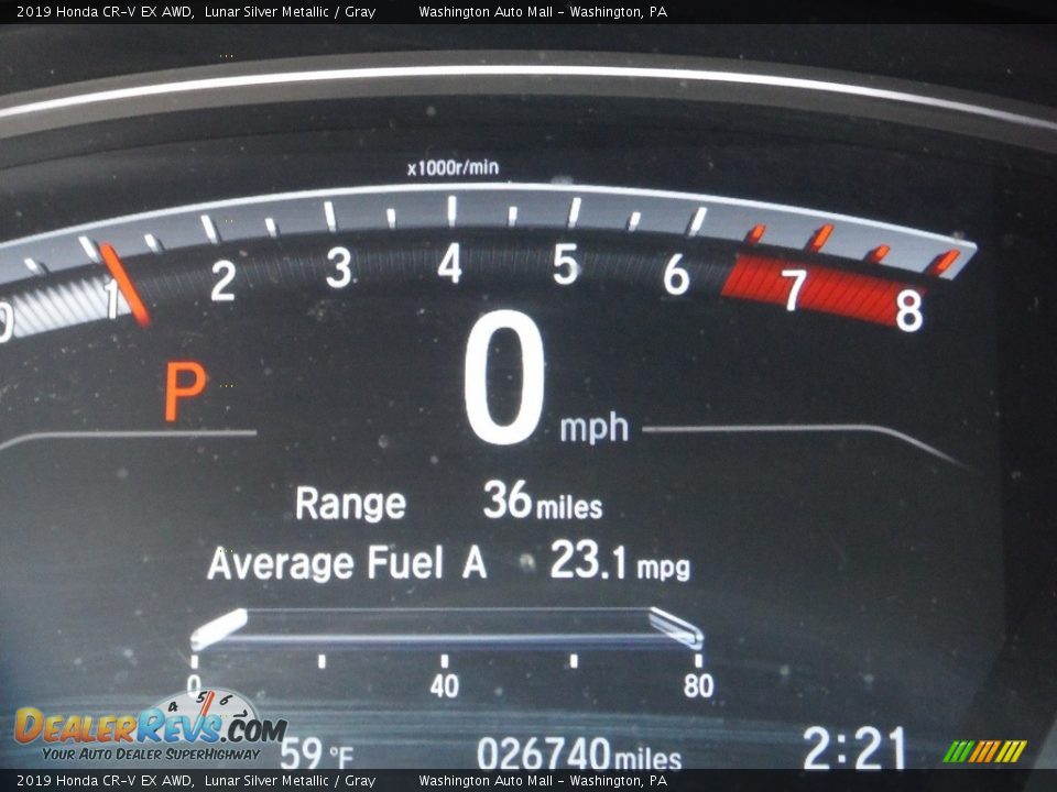 2019 Honda CR-V EX AWD Lunar Silver Metallic / Gray Photo #31