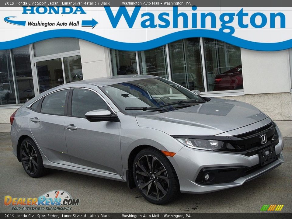 2019 Honda Civic Sport Sedan Lunar Silver Metallic / Black Photo #1