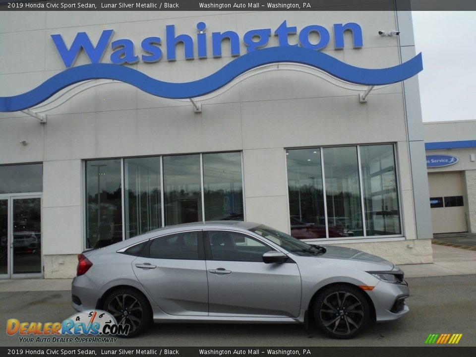 2019 Honda Civic Sport Sedan Lunar Silver Metallic / Black Photo #2