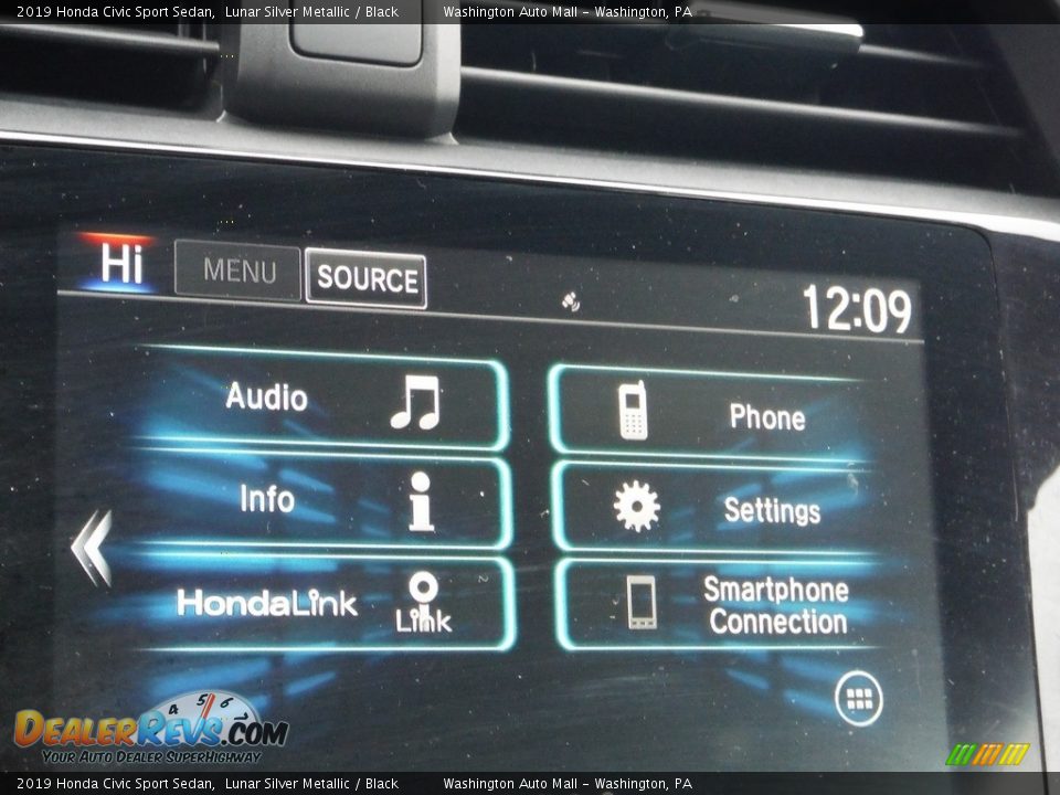 2019 Honda Civic Sport Sedan Lunar Silver Metallic / Black Photo #18