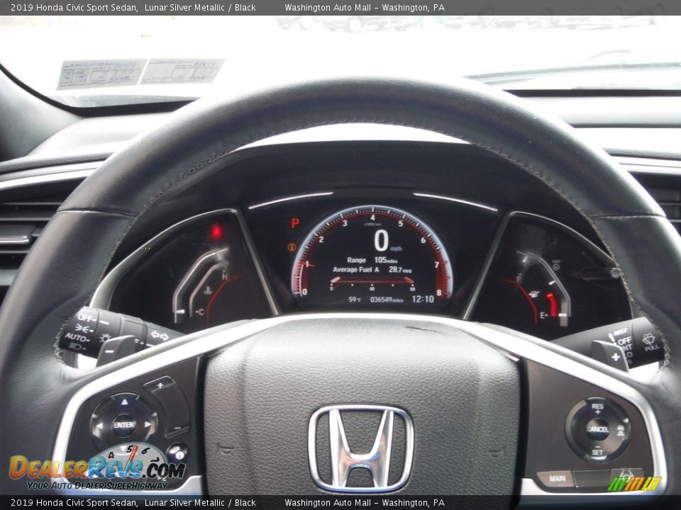 2019 Honda Civic Sport Sedan Lunar Silver Metallic / Black Photo #21