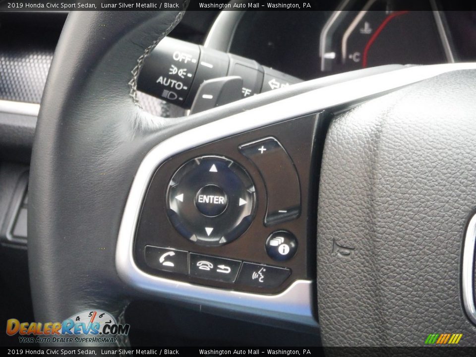 2019 Honda Civic Sport Sedan Lunar Silver Metallic / Black Photo #22