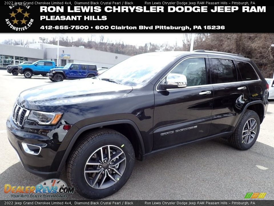 2022 Jeep Grand Cherokee Limited 4x4 Diamond Black Crystal Pearl / Black Photo #1