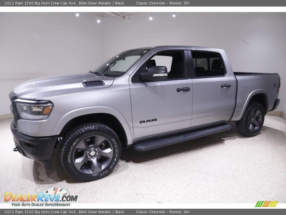 2021 Ram 1500 Big Horn Crew Cab 4x4 Billet Silver Metallic / Black Photo #3