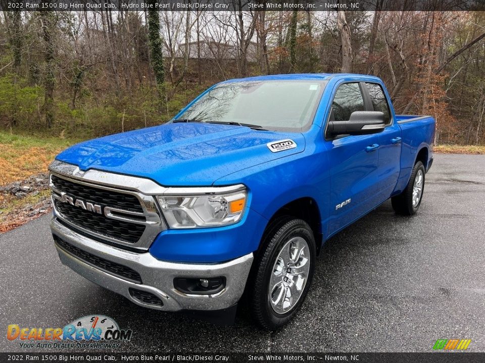 2022 Ram 1500 Big Horn Quad Cab Hydro Blue Pearl / Black/Diesel Gray Photo #2