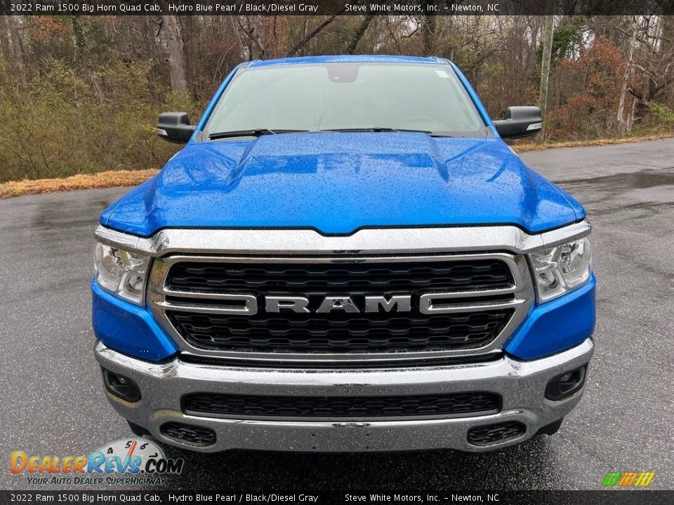 2022 Ram 1500 Big Horn Quad Cab Hydro Blue Pearl / Black/Diesel Gray Photo #3