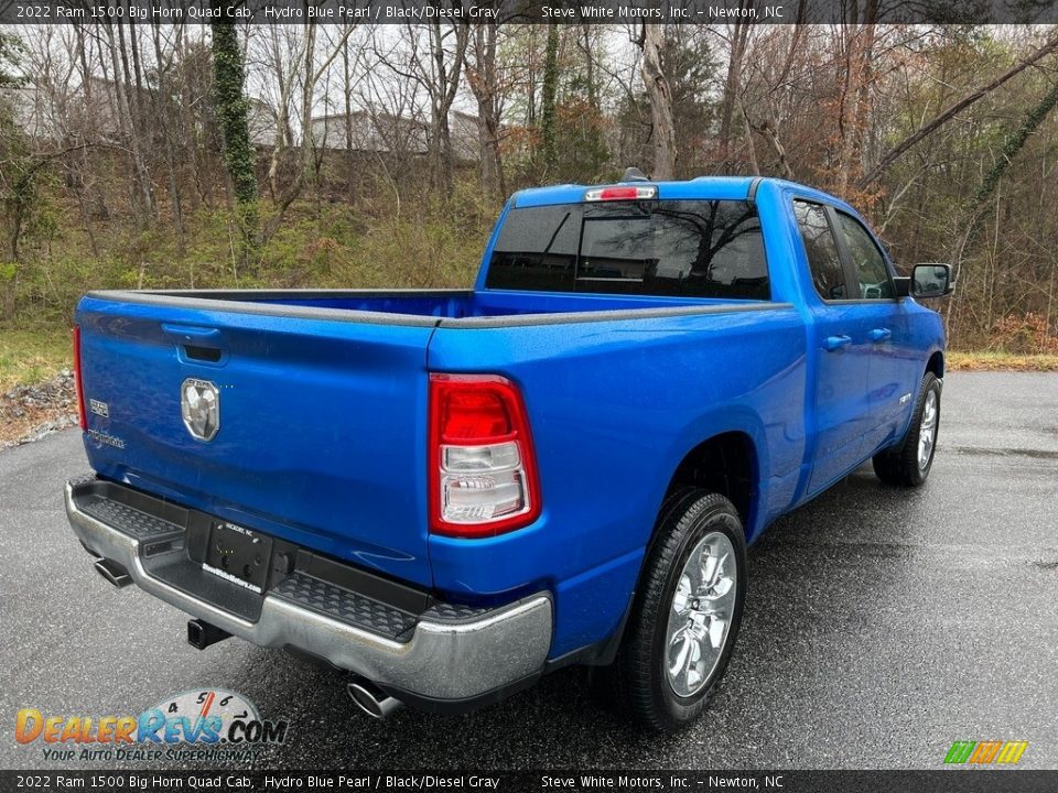 2022 Ram 1500 Big Horn Quad Cab Hydro Blue Pearl / Black/Diesel Gray Photo #6