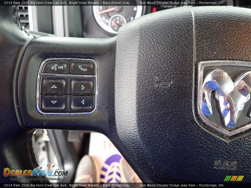 2014 Ram 1500 Big Horn Crew Cab 4x4 Bright Silver Metallic / Black/Diesel Gray Photo #17