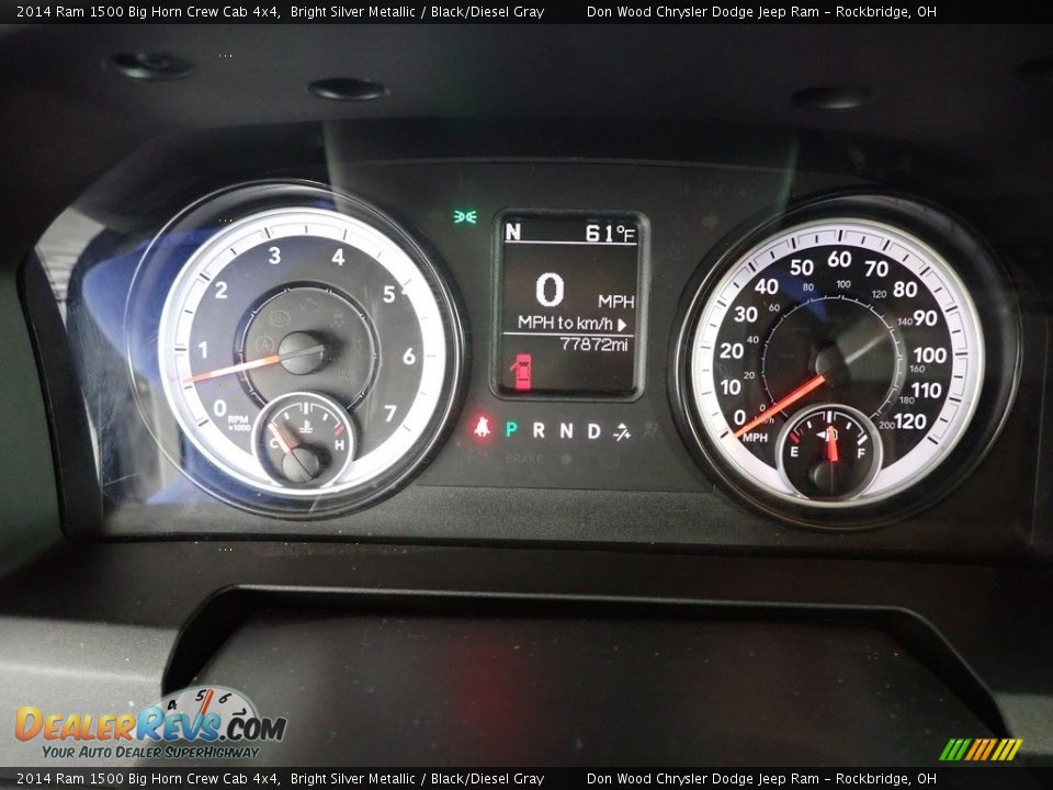 2014 Ram 1500 Big Horn Crew Cab 4x4 Bright Silver Metallic / Black/Diesel Gray Photo #19
