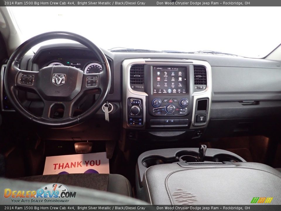 2014 Ram 1500 Big Horn Crew Cab 4x4 Bright Silver Metallic / Black/Diesel Gray Photo #26