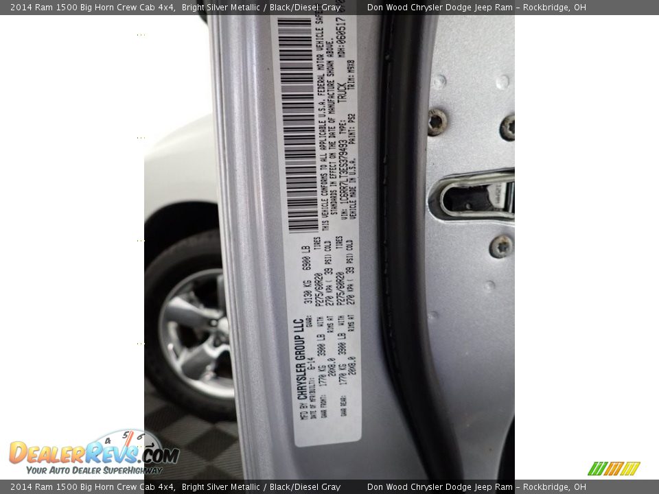 2014 Ram 1500 Big Horn Crew Cab 4x4 Bright Silver Metallic / Black/Diesel Gray Photo #34