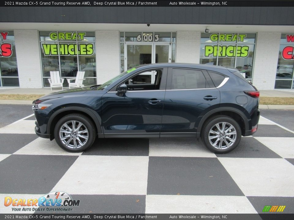 2021 Mazda CX-5 Grand Touring Reserve AWD Deep Crystal Blue Mica / Parchment Photo #1