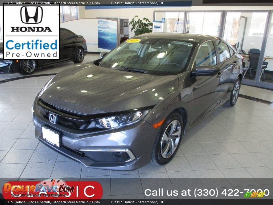 2019 Honda Civic LX Sedan Modern Steel Metallic / Gray Photo #1