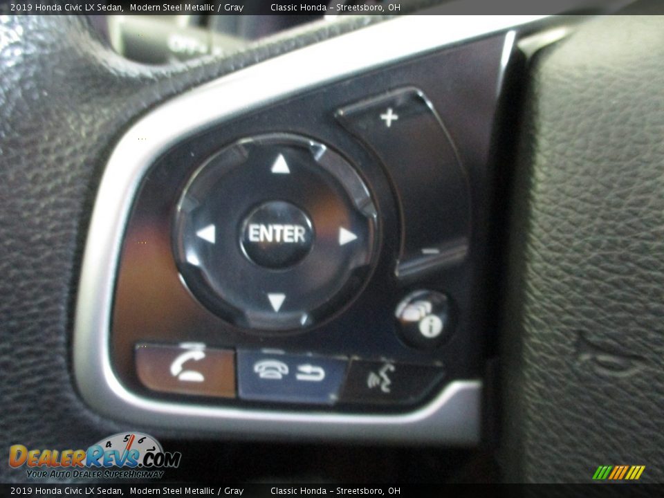2019 Honda Civic LX Sedan Modern Steel Metallic / Gray Photo #33