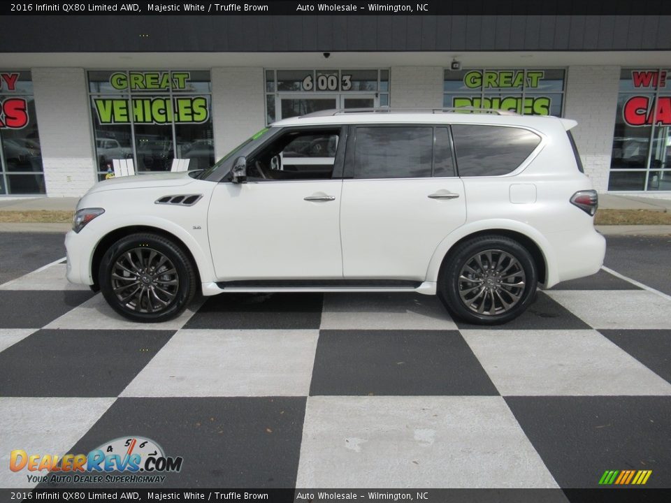 2016 Infiniti QX80 Limited AWD Majestic White / Truffle Brown Photo #1