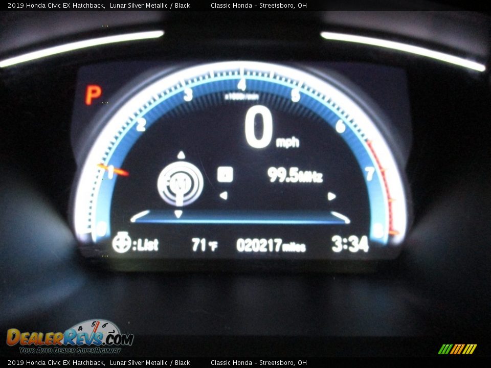 2019 Honda Civic EX Hatchback Lunar Silver Metallic / Black Photo #34
