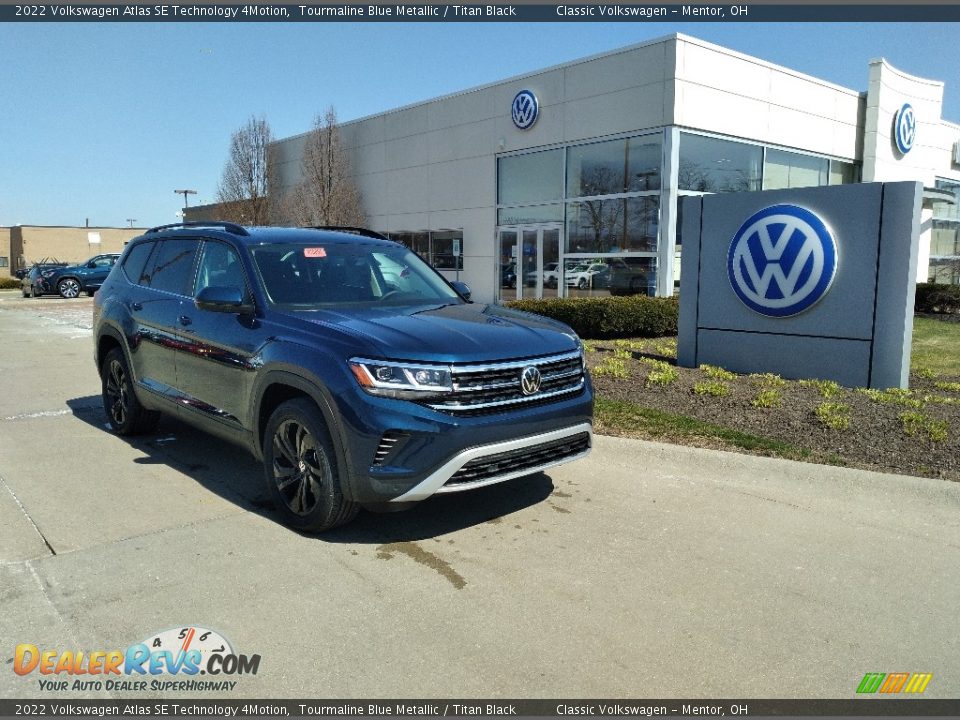 2022 Volkswagen Atlas SE Technology 4Motion Tourmaline Blue Metallic / Titan Black Photo #1