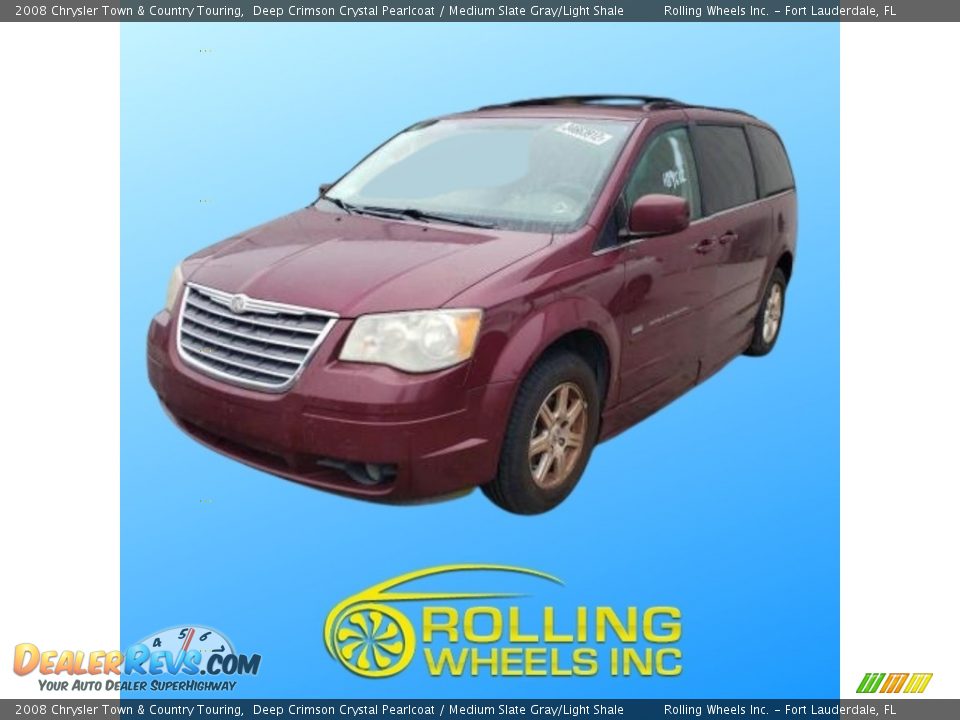 2008 Chrysler Town & Country Touring Deep Crimson Crystal Pearlcoat / Medium Slate Gray/Light Shale Photo #2