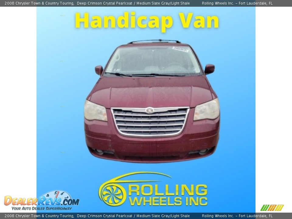 2008 Chrysler Town & Country Touring Deep Crimson Crystal Pearlcoat / Medium Slate Gray/Light Shale Photo #3