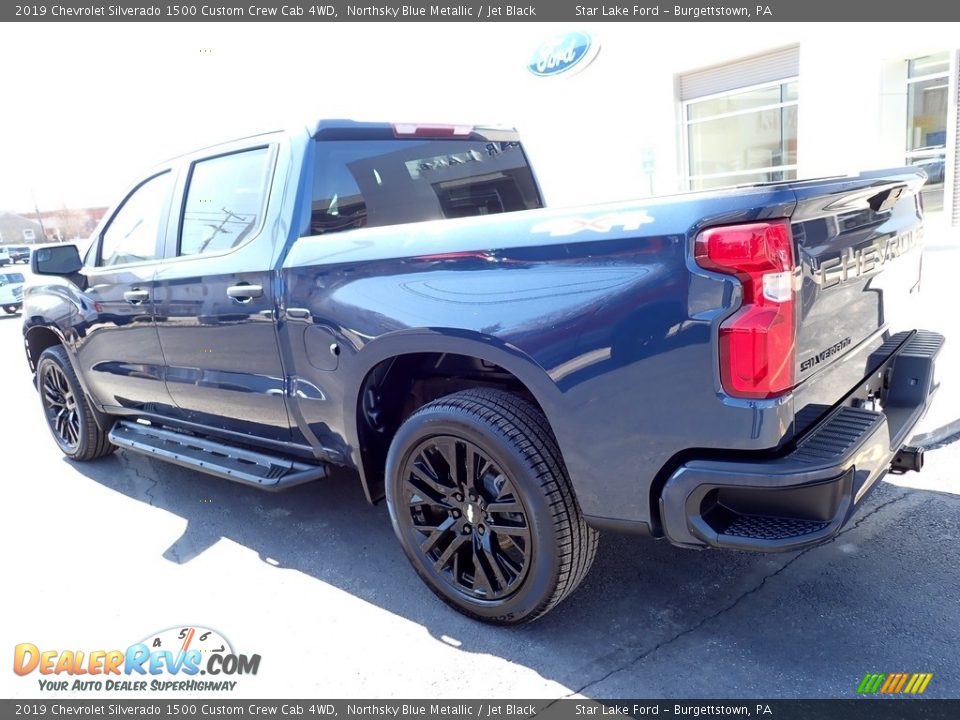 2019 Chevrolet Silverado 1500 Custom Crew Cab 4WD Northsky Blue Metallic / Jet Black Photo #3