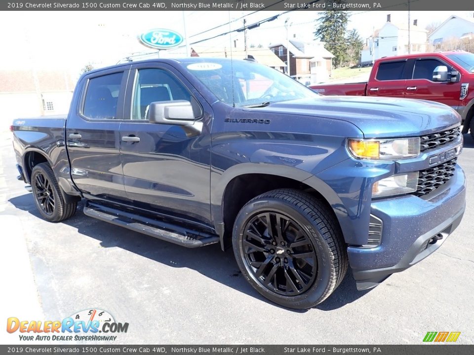 2019 Chevrolet Silverado 1500 Custom Crew Cab 4WD Northsky Blue Metallic / Jet Black Photo #8