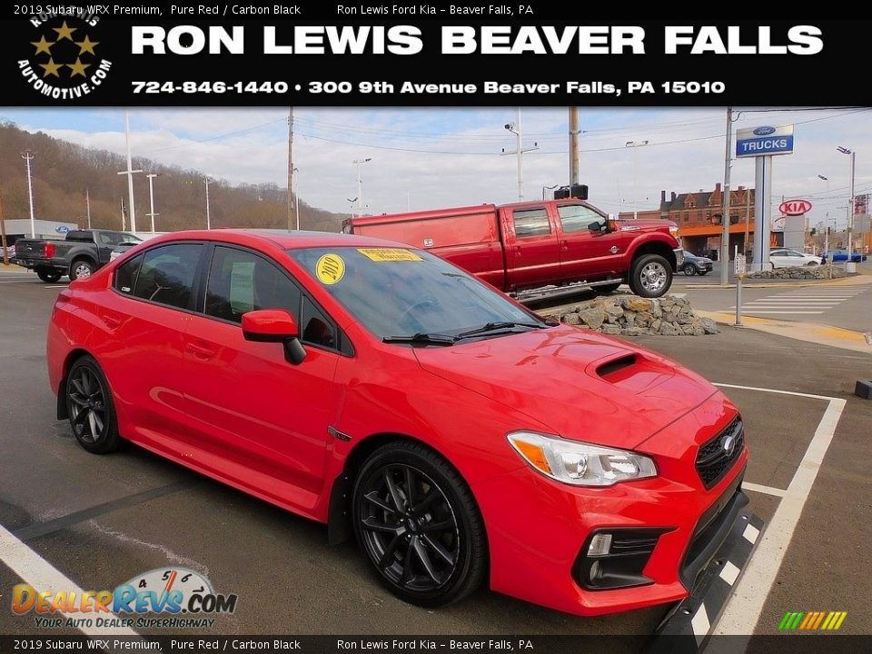 2019 Subaru WRX Premium Pure Red / Carbon Black Photo #1