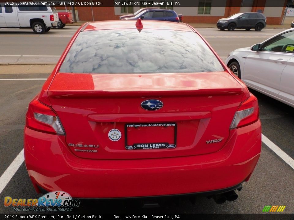 2019 Subaru WRX Premium Pure Red / Carbon Black Photo #4