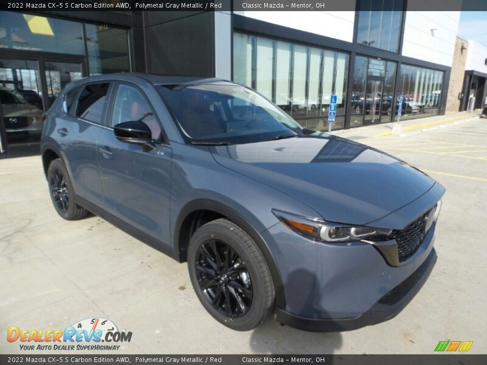 2022 Mazda CX-5 S Carbon Edition AWD Polymetal Gray Metallic / Red Photo #1