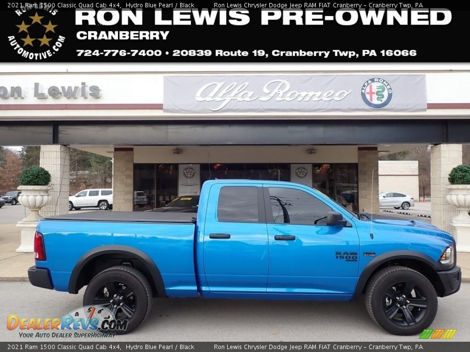 2021 Ram 1500 Classic Quad Cab 4x4 Hydro Blue Pearl / Black Photo #1