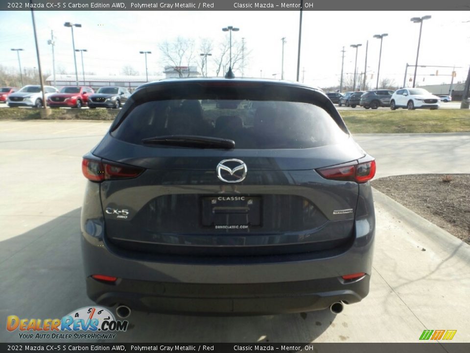 2022 Mazda CX-5 S Carbon Edition AWD Polymetal Gray Metallic / Red Photo #5
