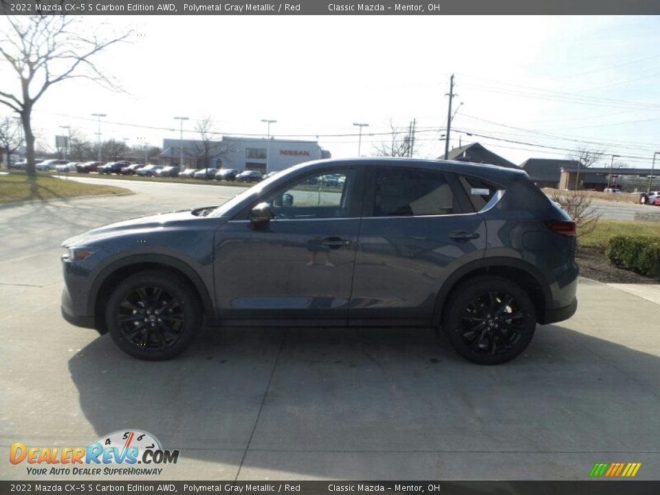 2022 Mazda CX-5 S Carbon Edition AWD Polymetal Gray Metallic / Red Photo #6